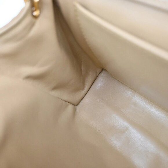CHANEL CC Logo Mini Matelasse Chain Shoulder Bag Leather Beige GHW 675RF438 - Picture 13 of 15